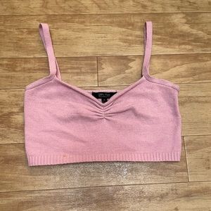 pink knit bralette